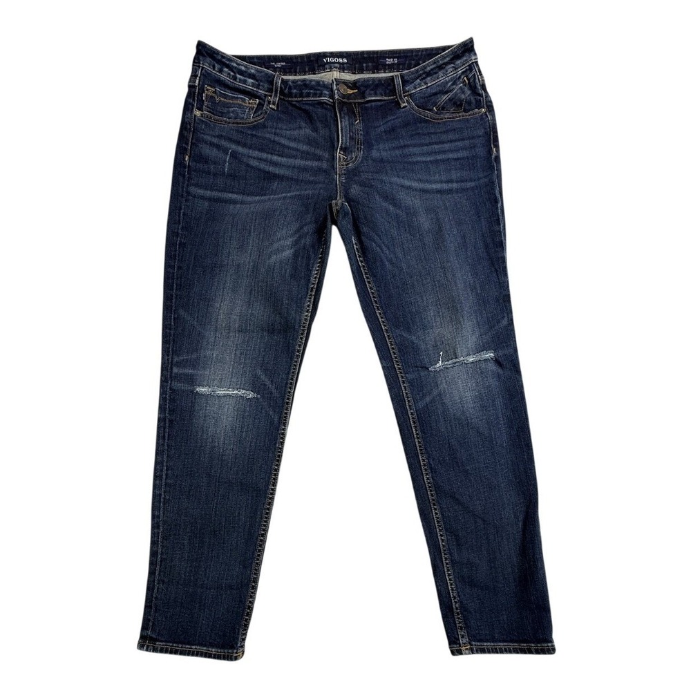 Vigoss Jagger Skinny Jeans Womens 33x29 Dark Wash Stretch Distressed Denim - Picture 1 of 6